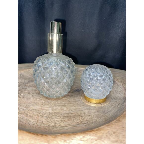 Nat Robbins Crystal Diamond Point Perfume Atomizer Gold Trim 4.5" Vintage Empty - Picture 2 of 6